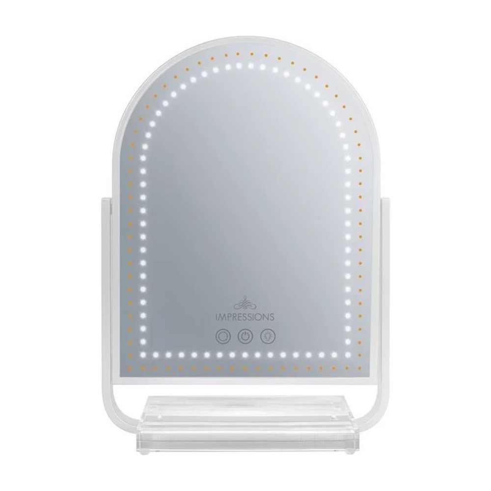 Impressions Vanity White‎ Arched LED Makeup Mirror IVMM-GLMMRLV143-WHT